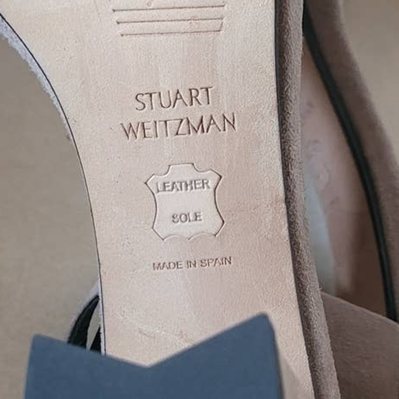 Stuart Weitzman Nearly Nude Strap Sandal Size 4 Gray - Picture 7 of 8